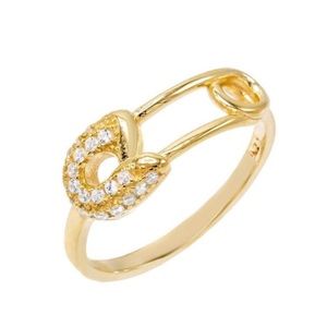 Adinas Jewels Safety Pin Ring — Size 6